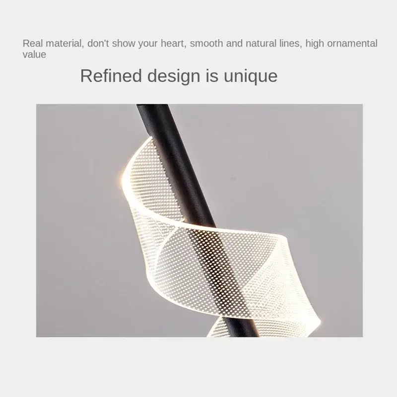 Q LED Modern Acrylic Headboard Pendant Light, Living Room, Bedroom Headboard, Creative Single Head Long Line Small Pendant Light