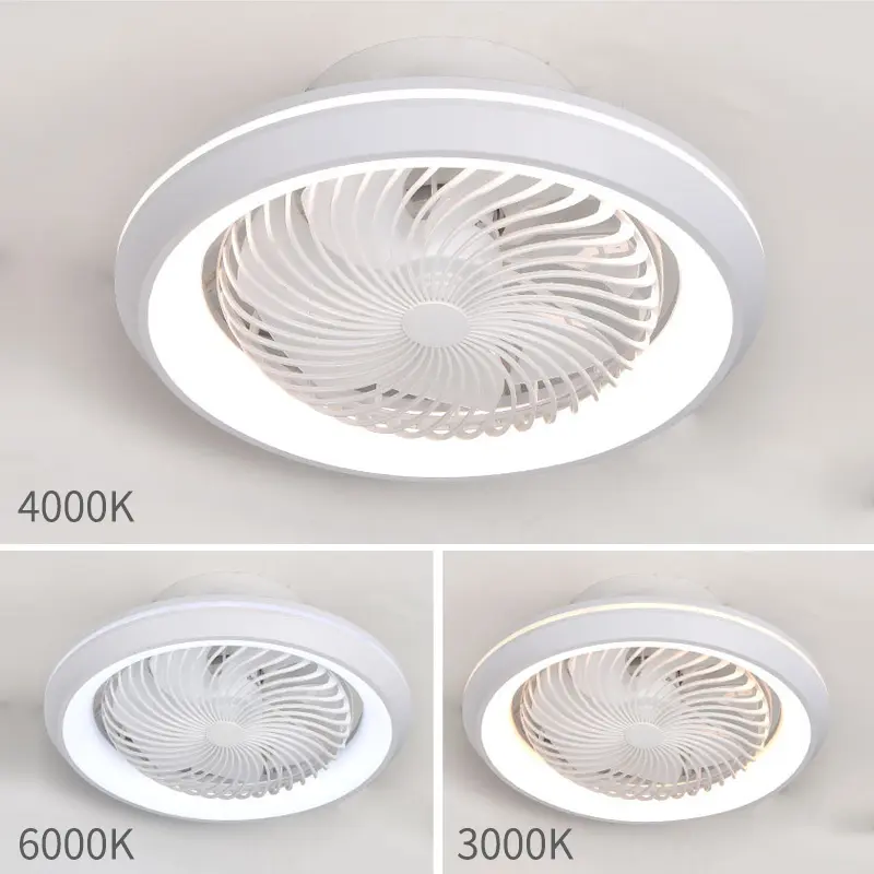 49cm Enclosed 360 Degree Moving Head Fan Light, Bedroom Integrated Fan Light, Living Room Bedroom Dining Room Ceiling Fan Light