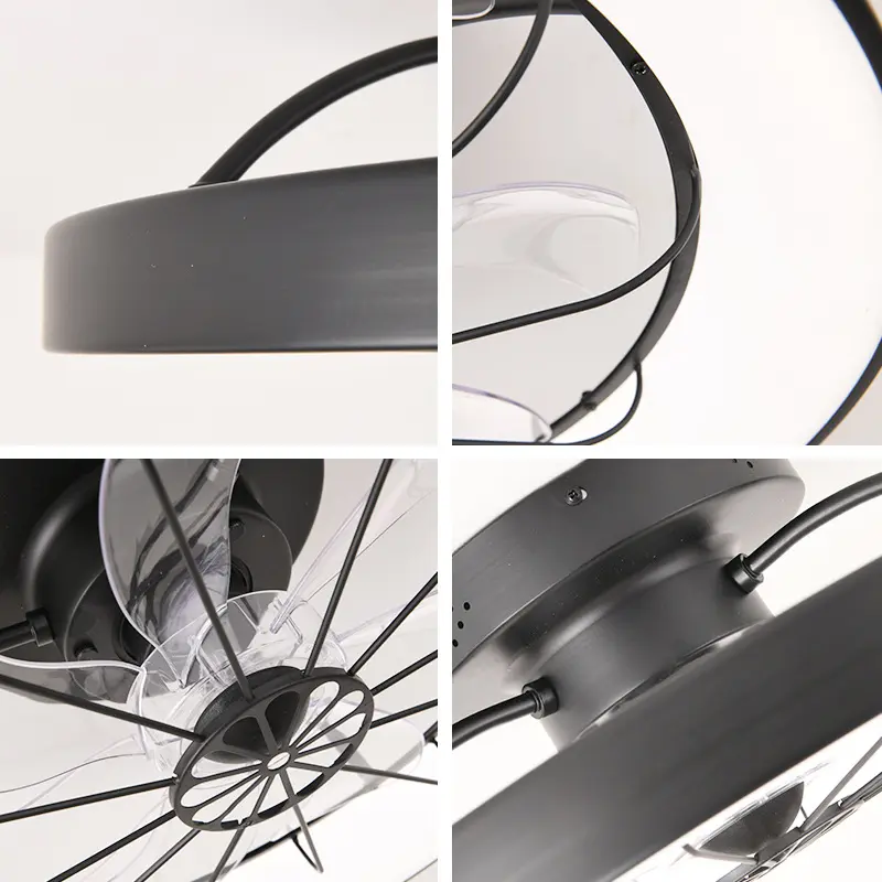 Embedded Ceiling Fan with Light, 19 Inches, Remote Control, 6-speed Reversible, 3CCT, Dimmable, Noise Free, Living Room, Bedroom