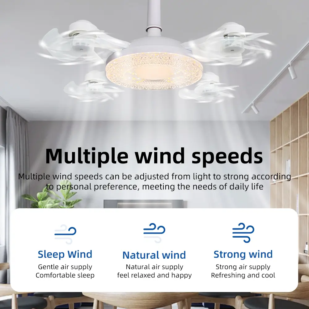 2-in-1 Suspended Drone LED Ceiling Fan Light, with Remote Dimming 50-60w, Silent 3-speed Large Fan, Suitable for Living Rooms