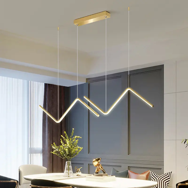 Aluminum Dining Pendant Lamp Modern Minimalist Restaurant Pendant Lamp Nordic Minimalist Line Creative Design Sense Pendant Lamp