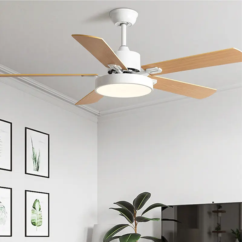 Fan Light Ceiling Fan Light Living Room Dining Room Bedroom Silent Five Leaf Household Electric Fan Ceiling Light