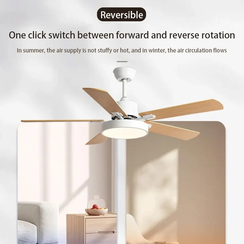 Fan Light Ceiling Fan Light Living Room Dining Room Bedroom Silent Five Leaf Household Electric Fan Ceiling Light