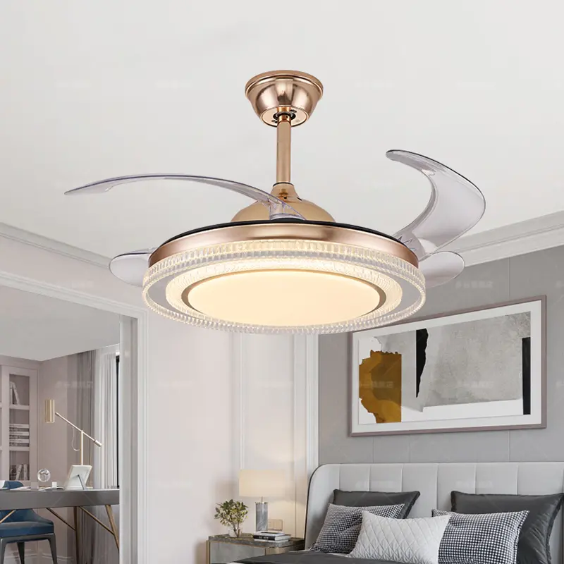 LED Pendant Light Ceiling Fan Light, Bedroom, Living Room, Dining Room, Study, with Remote Ventilation Pendant Light 220V