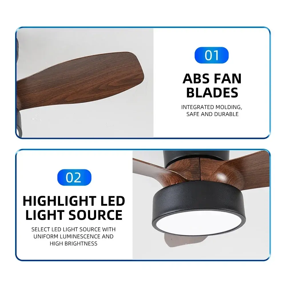 62cm Embedded Ceiling Fan with Remote Control and Light, 24W, Small Silent Fan Suitable for Bedrooms, Dining Rooms, Kitchens