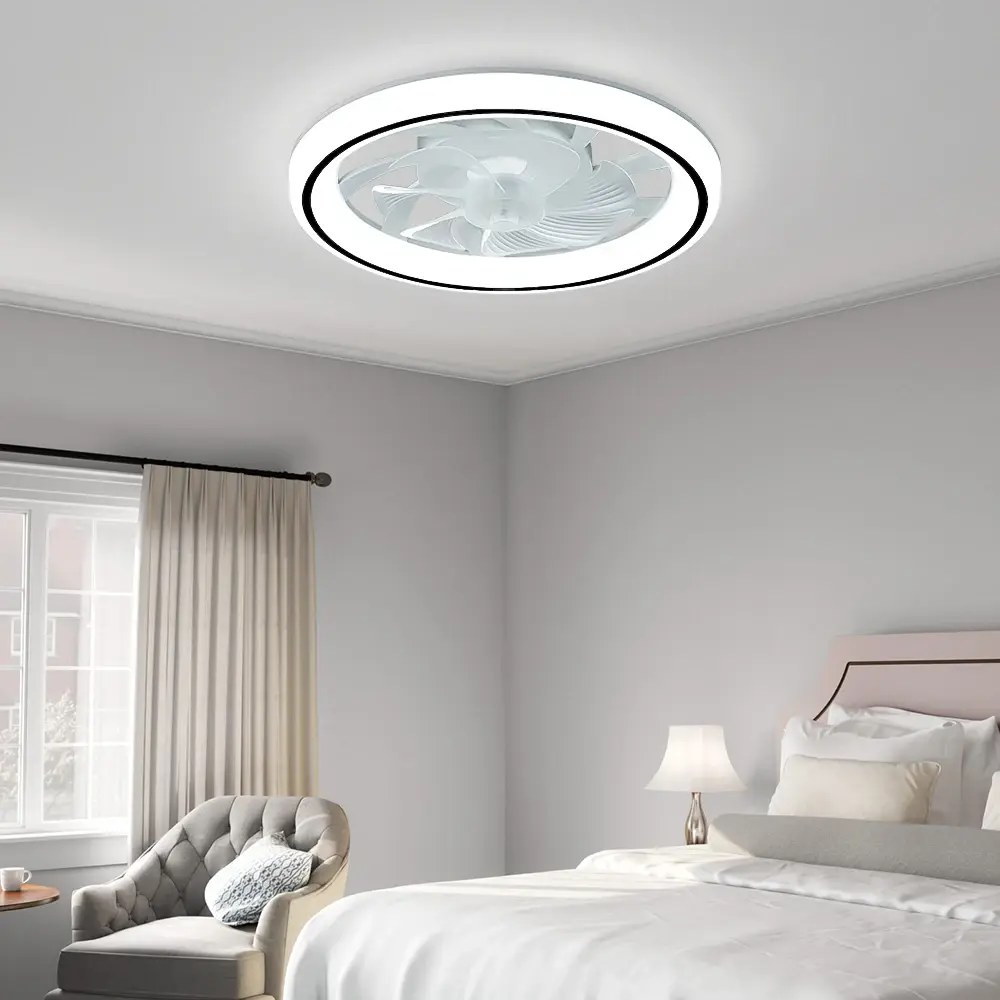 LED Ceiling Fan Light, Mobile App and Remote Control, Silent, Unlimited Dimming Lighting, Living Room,Bedroom Ceiling Chandelier