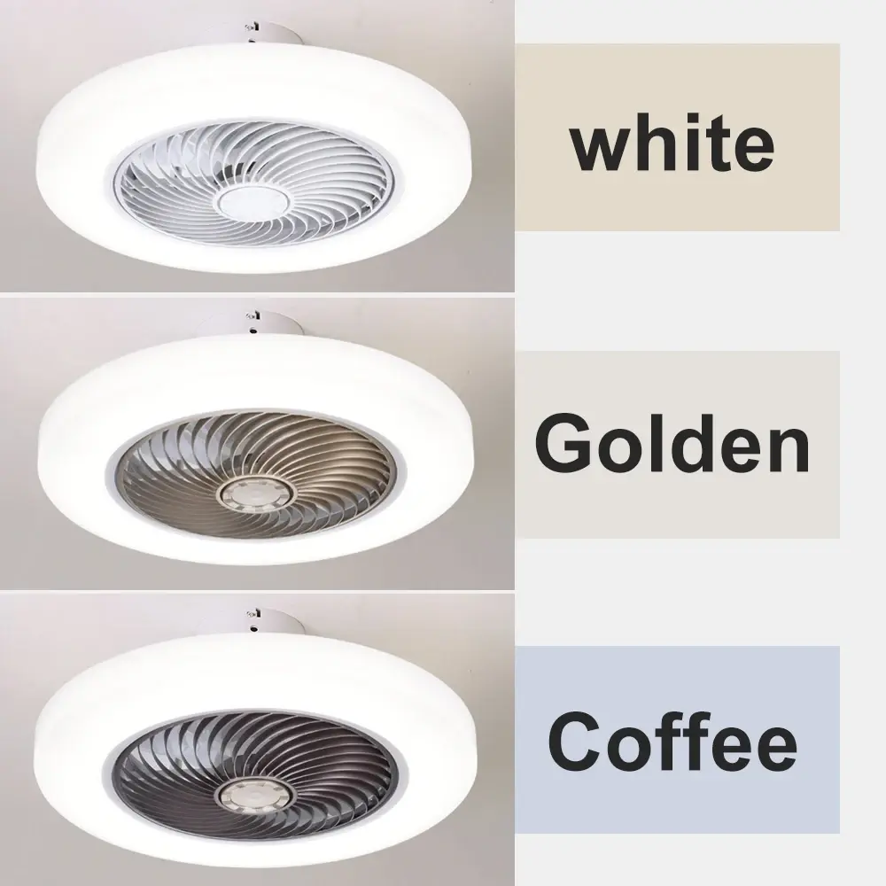 LED Ceiling Fan Light, 6-speed Wind Power, Living Room and Bedroom Decoration Ventilation Fan Light Air Invisible Blade Silent