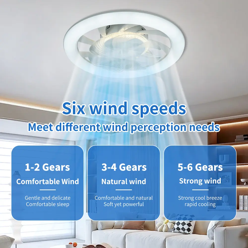 Intelligent LED Ceiling Fan Light, Remote Unlimited Dimming, Silent, Bedroom, Dining Room, Indoor Lighting Ceiling Light