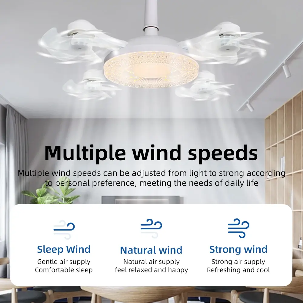 2-in-1 Suspended Drone LED Ceiling Fan Light, Remote Dimming, 3 Colors, Silent 3-speed Large Fan, Suitable for Living Rooms
