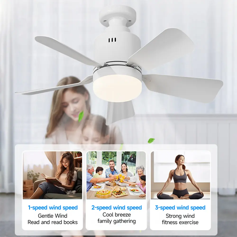 Socket Ceiling Fan with Light and Remote Control, LED Light, 3 Colors E26/27 Bulb Screws, Bedroom, Kitchen, Living Room Garage