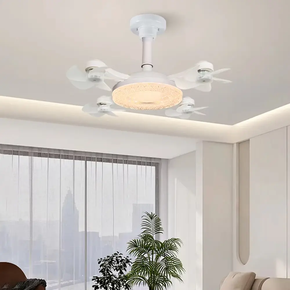 2-in-1 Suspended Drone LED Ceiling Fan Light, Remote Dimming, 3 Colors, Silent 3-speed Large Fan, Suitable for Living Rooms