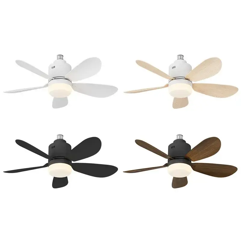 Socket Bulb Fan Household Fan Light, Detachable, Mobile APP, Remote Control for Living Room and Bedroom Ceiling Fan Lights