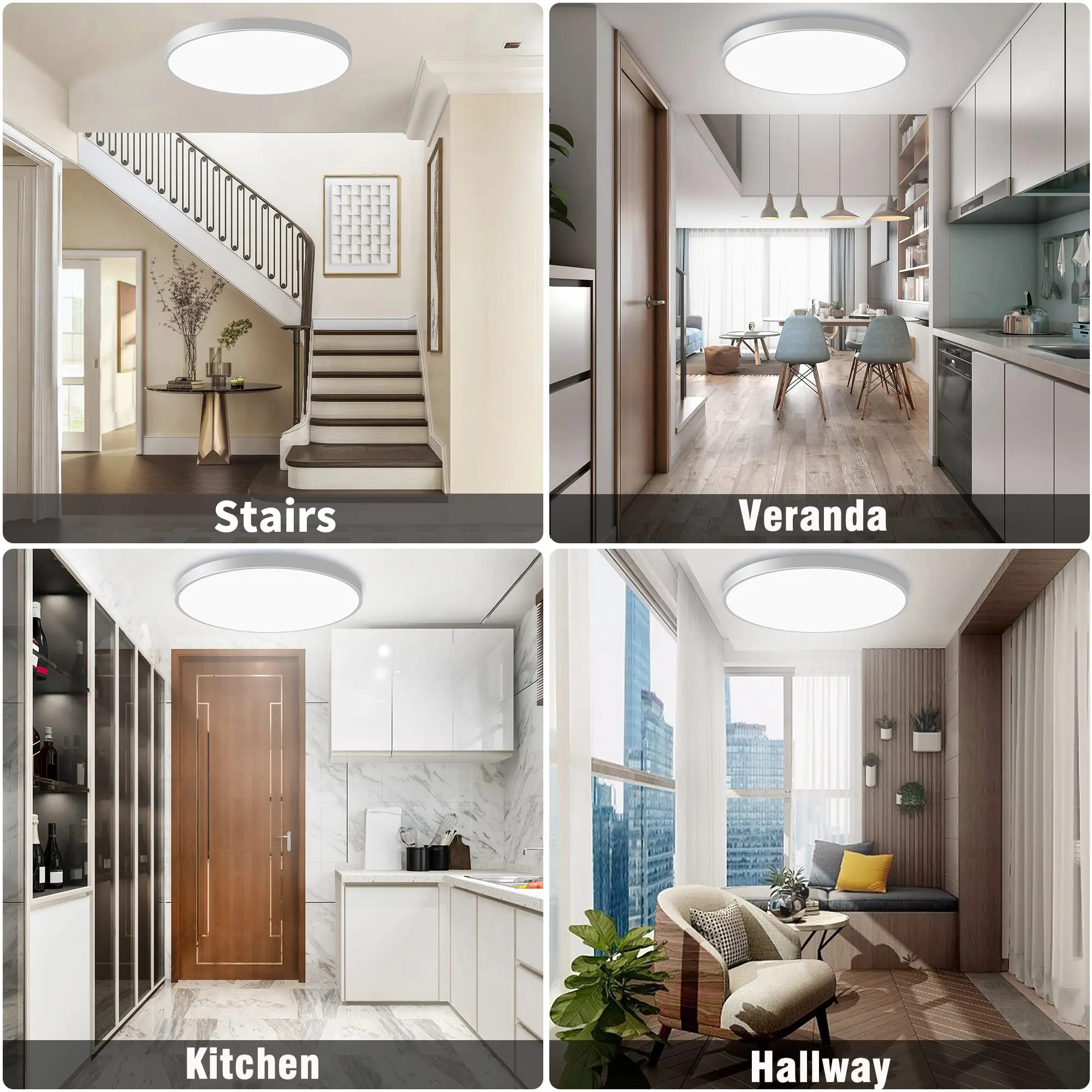 Modern Led Radar Induction Ceiling Lamp Simple Design Ultra-thin Round Balcony Corridor Corridor Lamp Ceiling Ceiling Lamp