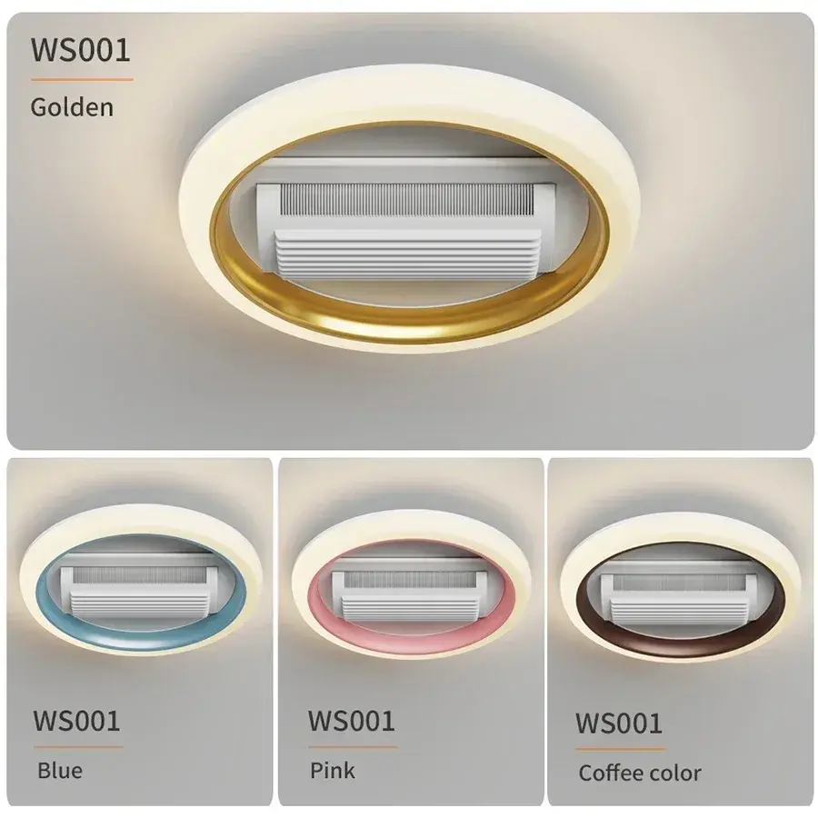Bladeless Ceiling Light Bedroom Living Room with Lighting Remote Control Modern Fan Lighting Living Room Bedroom LED Ceiling Fan