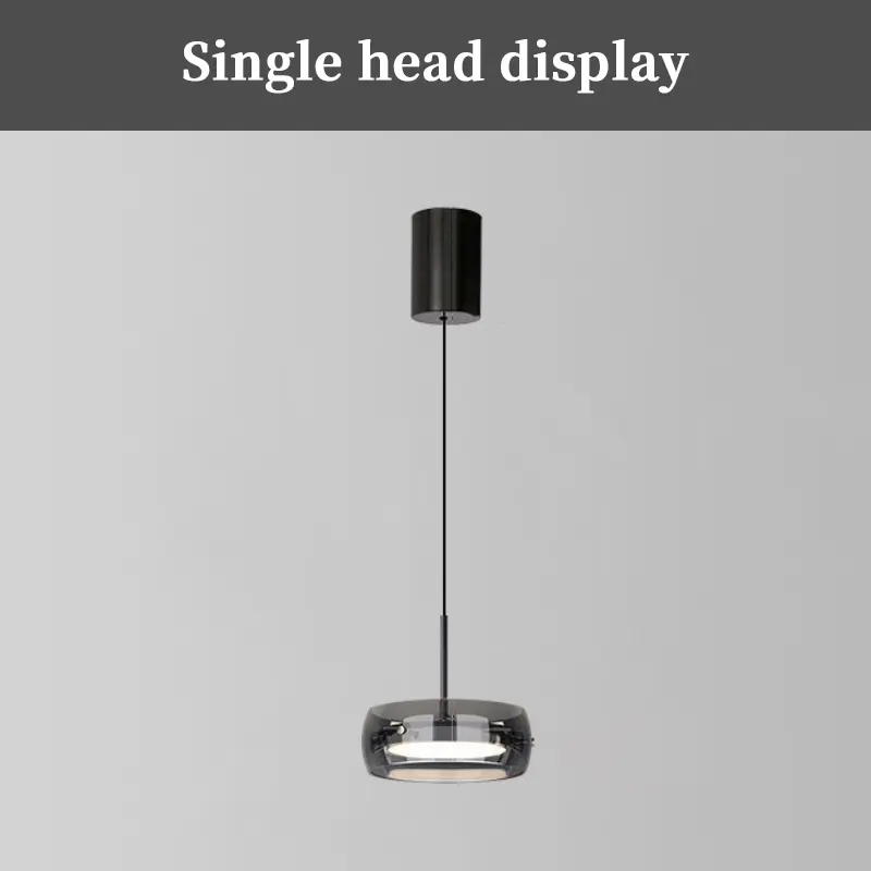 LED Modern Minimalist Dining Table Light, Glass Restaurant Pendant Light, 3-color Restaurant Light, Living Room Indoor Lighting