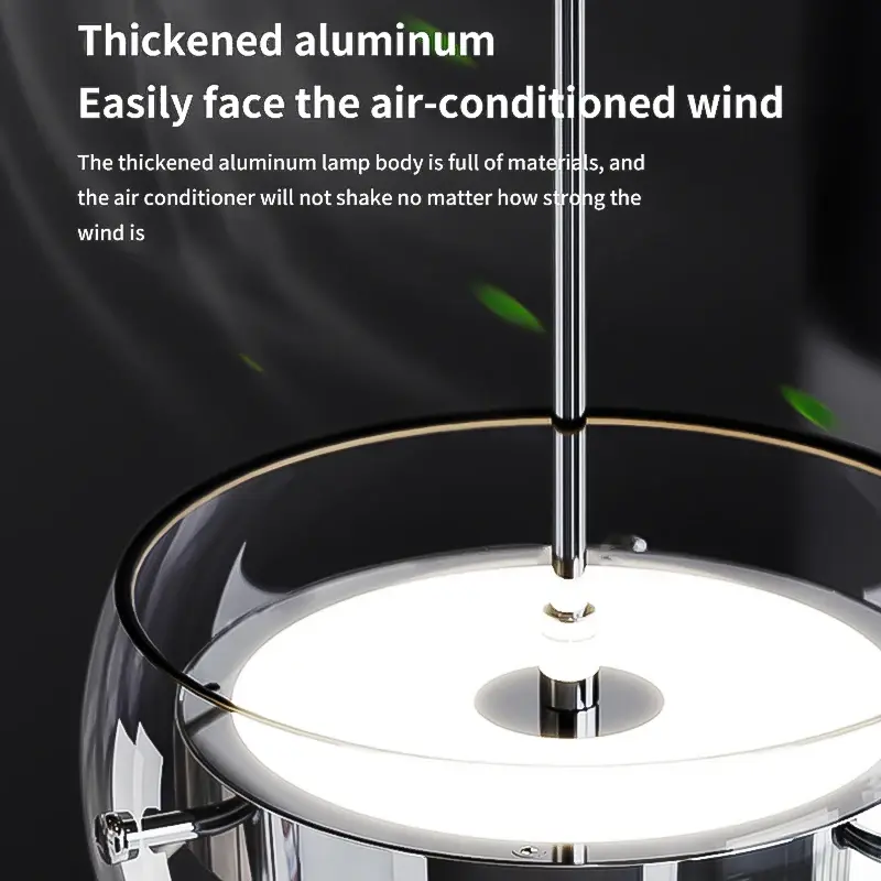 LED Modern Minimalist Dining Table Light Glass Restaurant Pendant Light, Single Head Three Head Restaurant Light Indoor Lighting