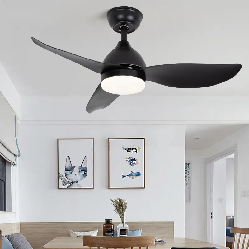 Modern Nordic Dining Room Fan Light Simple Home Living Room Bedroom Frequency Conversion 6-speed Silent Ceiling Fan Light