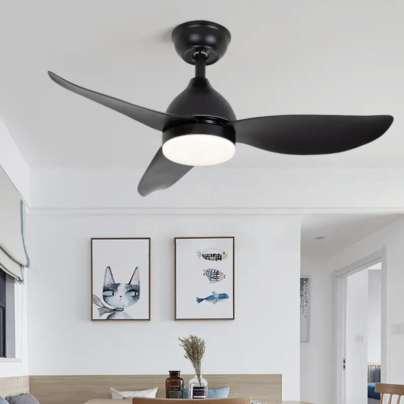 Modern Nordic Dining Room Fan Light Simple Home Living Room Bedroom Frequency Conversion 6-speed Silent Ceiling Fan Light