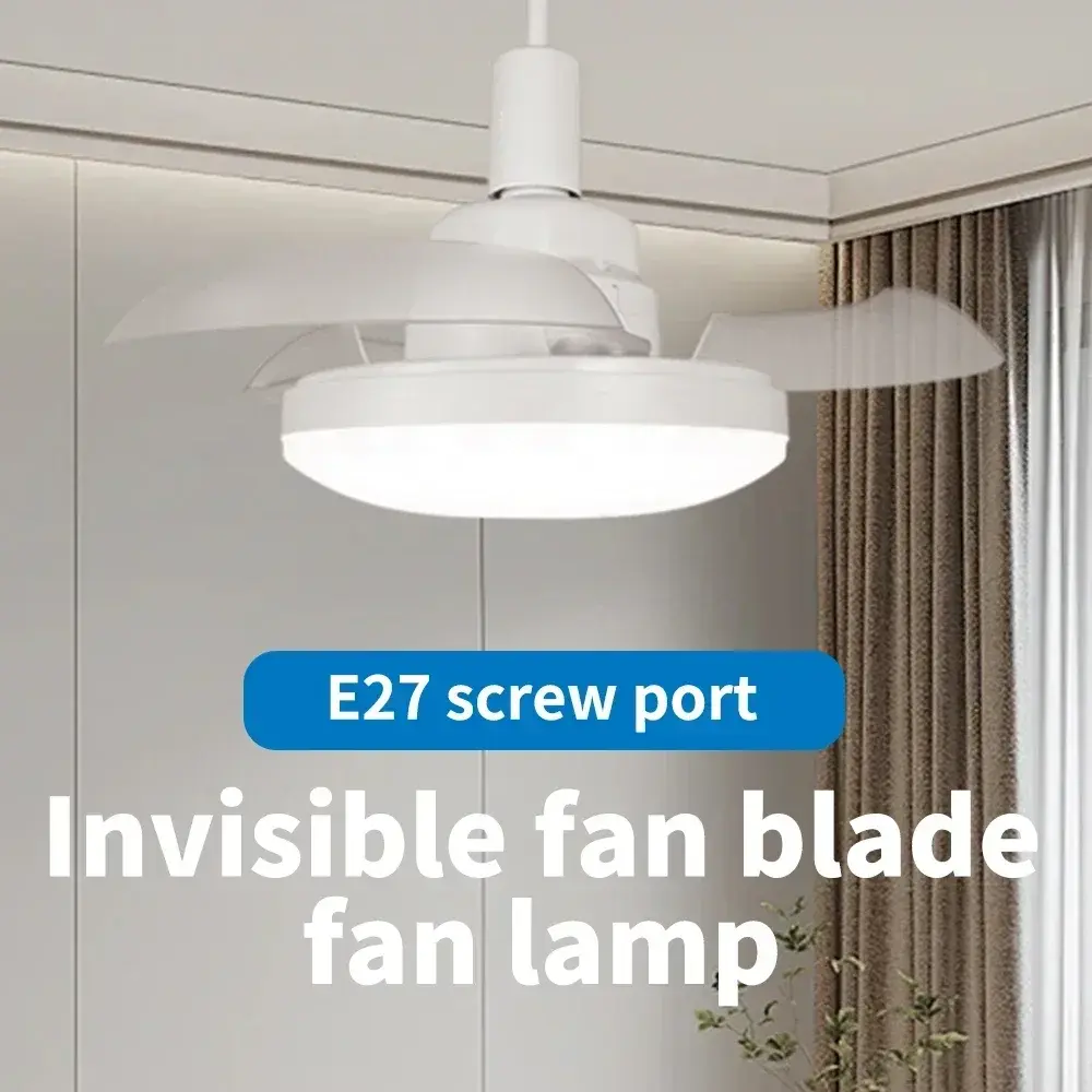 Kitchen E27 Lighting 2-in-1 Ceiling Fan with Remote Control LED 3 Adjustable Lighting Fixtures Lighting Base Bedroom Living Room