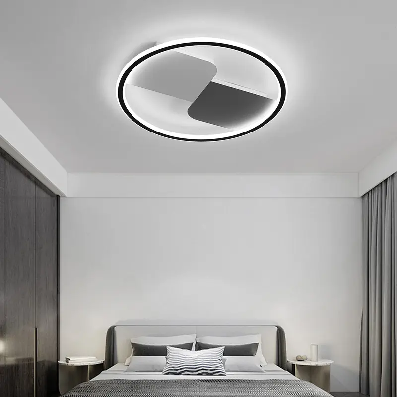 Nordic Minimalist Bedroom Living Room Ceiling Light Circular Creative LED Ceiling Light, Living Room Bedroom Decorative Lighting