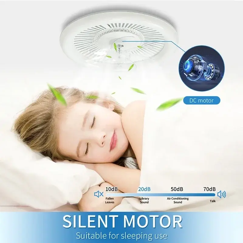 LED Ceiling Fan, Remote RGB Dimming, 6-speed Speed Regulation, Low Floor Fan Light, Bedroom and Living Room Decorative Lighting