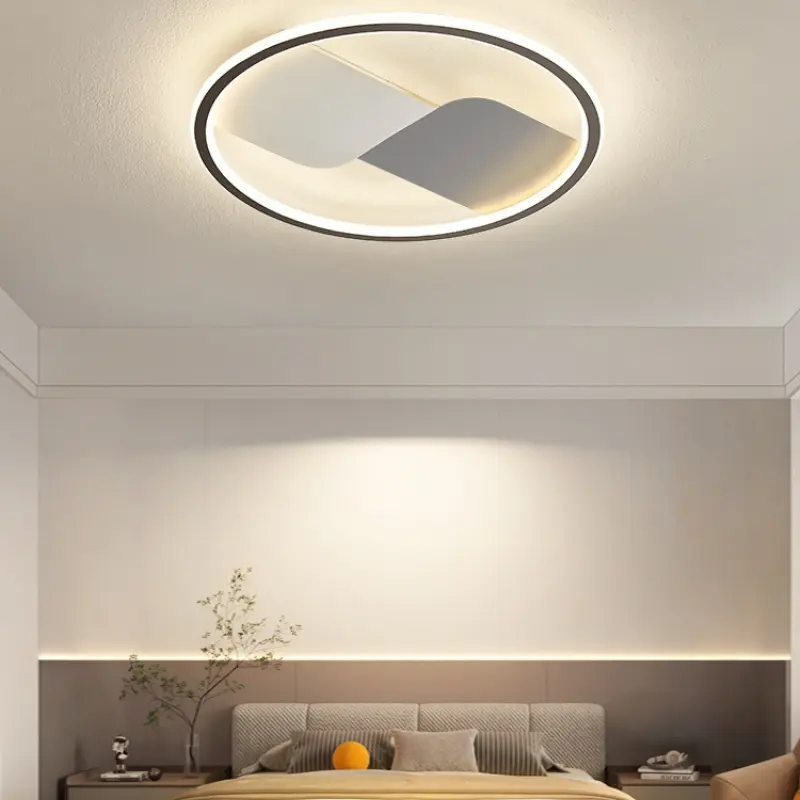 Nordic Minimalist Bedroom Living Room Ceiling Light Circular Creative LED Ceiling Light, Living Room Bedroom Decorative Lighting