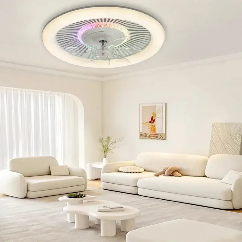 LED Ceiling Fan, Remote RGB Dimming, 6-speed Speed Regulation, Low Floor Fan Light, Bedroom and Living Room Decorative Lighting