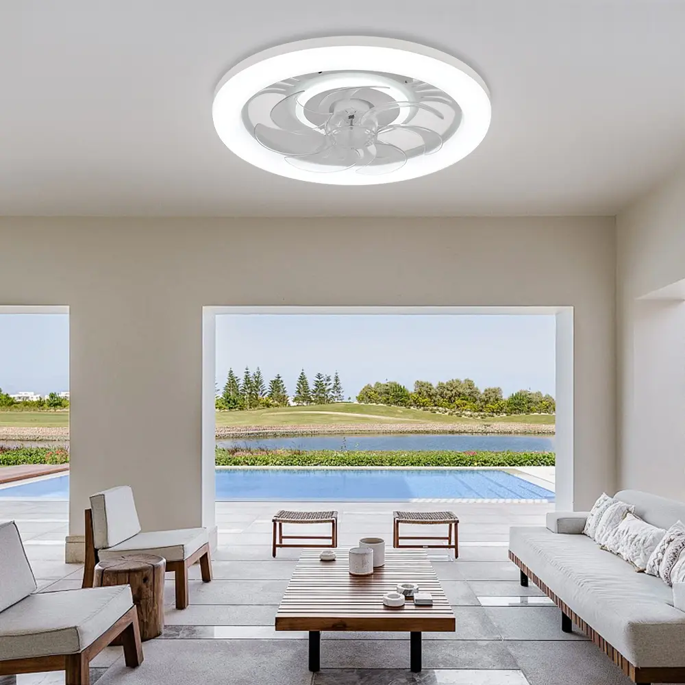 Modern LED Ceiling Fan Lights, Remote Control Adjustable Light Brightness, Living Room  Bedroom Fan Lights, Silent Lighting Fan