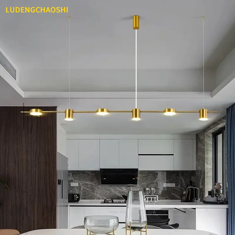 Modern LED Living Room Pendant Light Bar Dining Table Pendant Light Kitchen Pendant Light Adjustable Indoor Lighting Fixtures