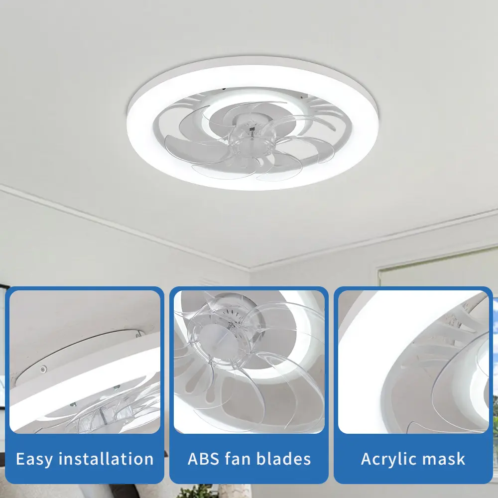 Modern LED Ceiling Fan Lights, Remote Control Adjustable Light Brightness, Living Room  Bedroom Fan Lights, Silent Lighting Fan