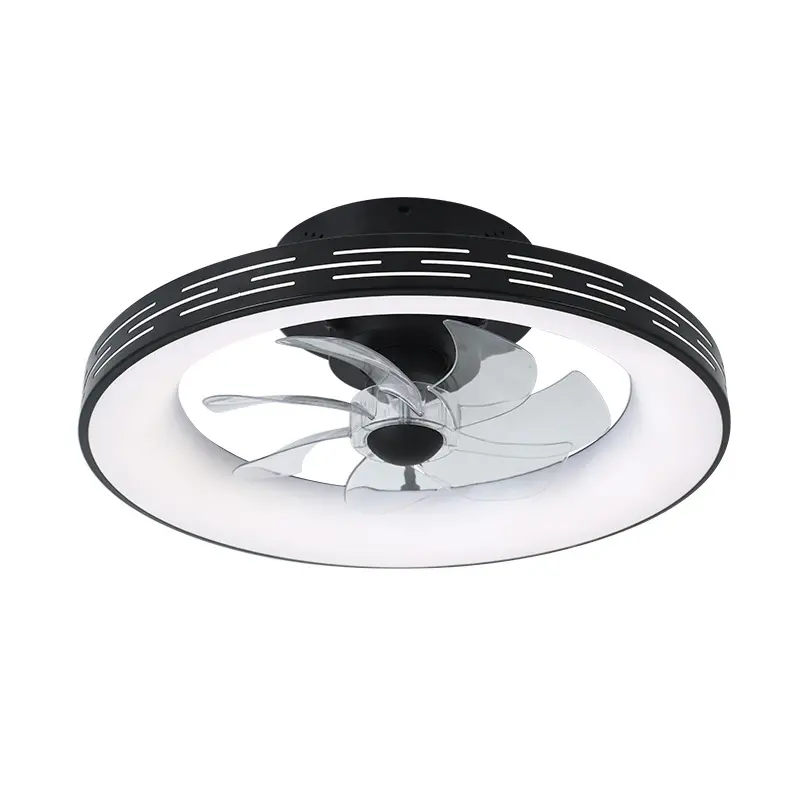 Embedded Black Ceiling Fan with Light, Remote Control, 6-speed Reversible, 3CCT, Dimmable, Noise Free, Living Room, Bedroom,