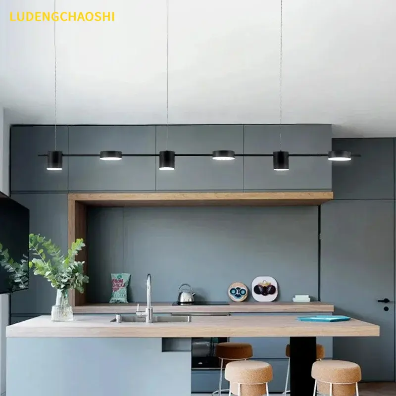 Modern LED Living Room Pendant Light Bar Dining Table Pendant Light Kitchen Pendant Light Adjustable Indoor Lighting Fixtures