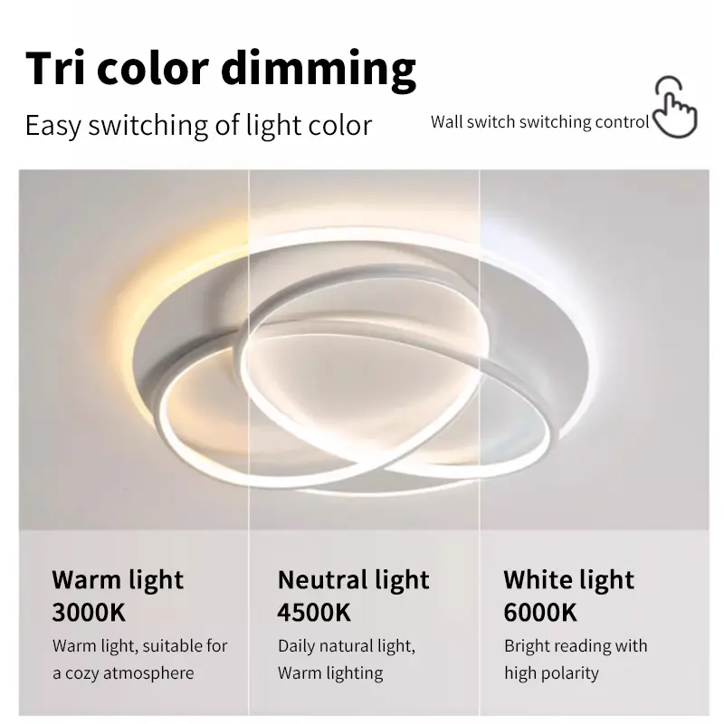 Simple Round Bedroom Led Ceiling Lamp Indoor Creative Ceiling Lamp Home Decoration Living Room Dining Room Lamp Lighting Lamps