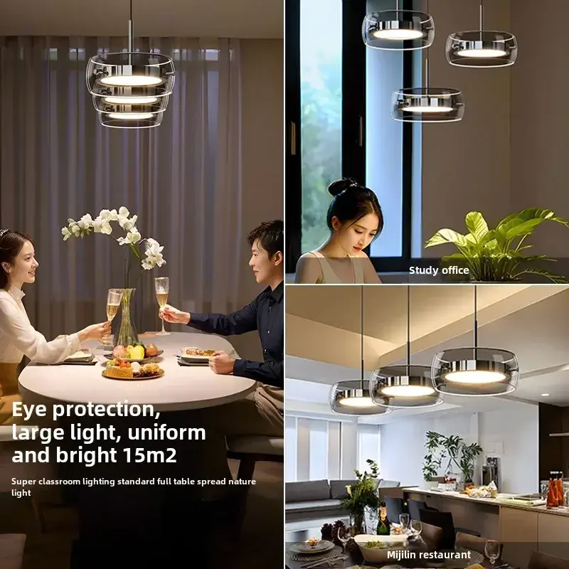 Italian Minimalist Dining Room, Dining Room, Chandelier, High-end Three Head Bar Desk Lamp, Island Table Lamp, Dining Table Lamp