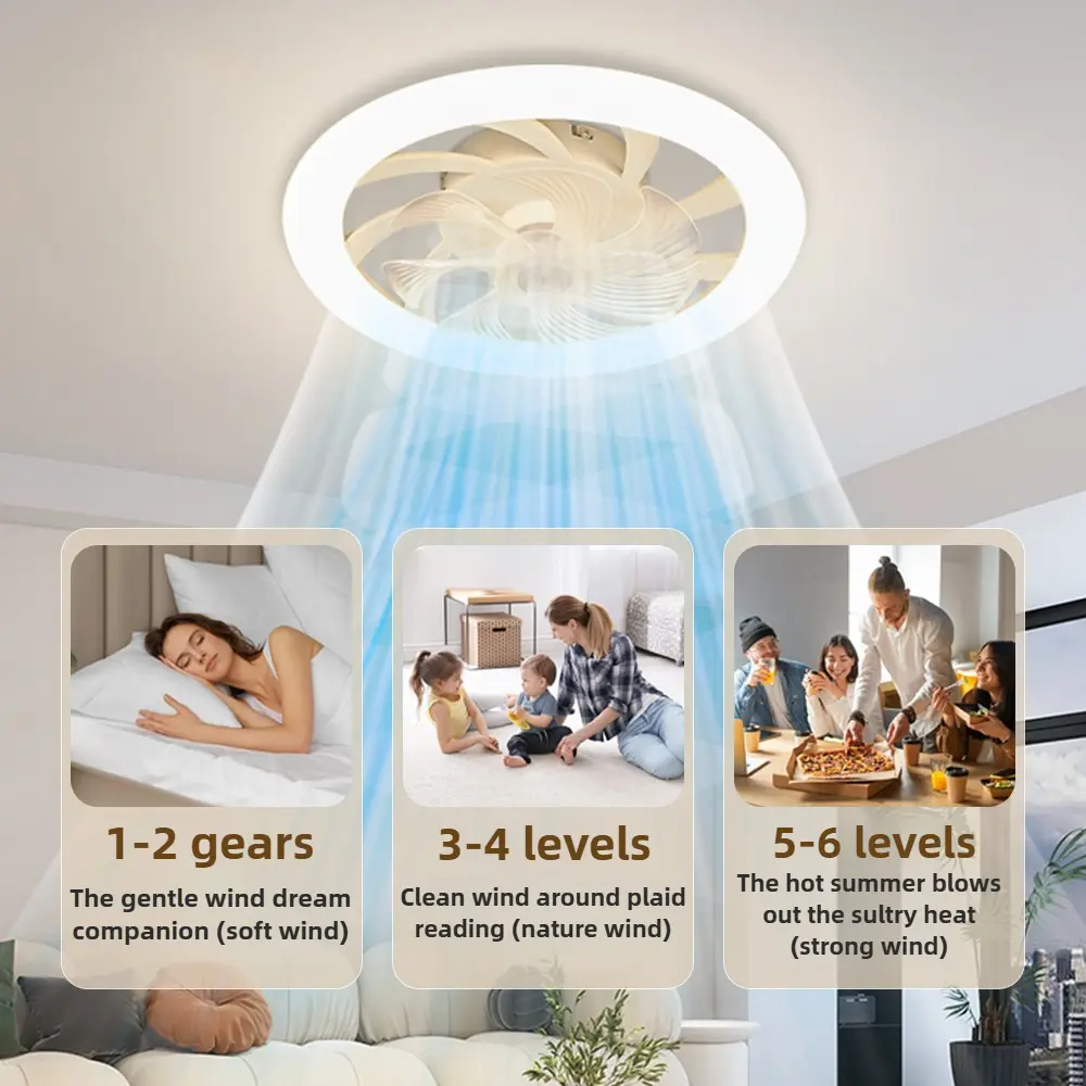 48cm Ceiling LED Ceiling Fan Light, APP Program, Remote Control Unlimited Dimming, Living Room and Bedroom Ceiling Fan Light