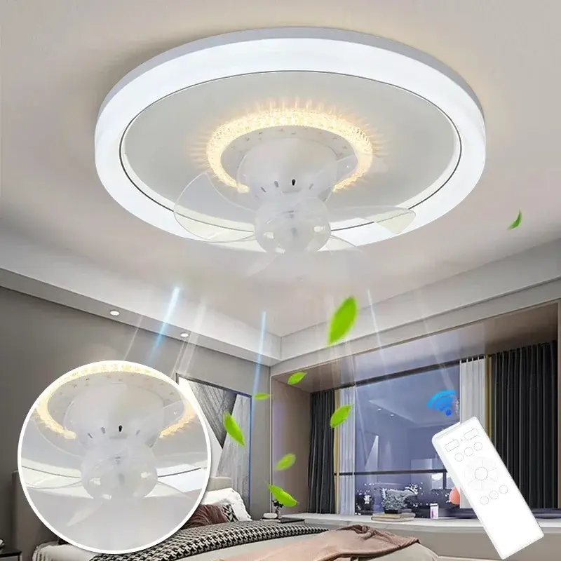 360 ° Rotating Ceiling Fan, LED Dimming Ceiling Fan with Remote Control, Suitable for Bedrooms, Living Rooms, and Study Rooms