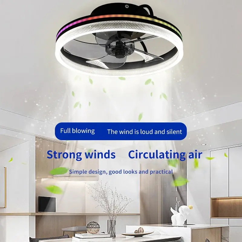 Nordic Modern With Lights, Remote Control, Remote Dimming Fan Light, LED Ceiling Fan, Living Room, Bedroom, Indoor Lighting