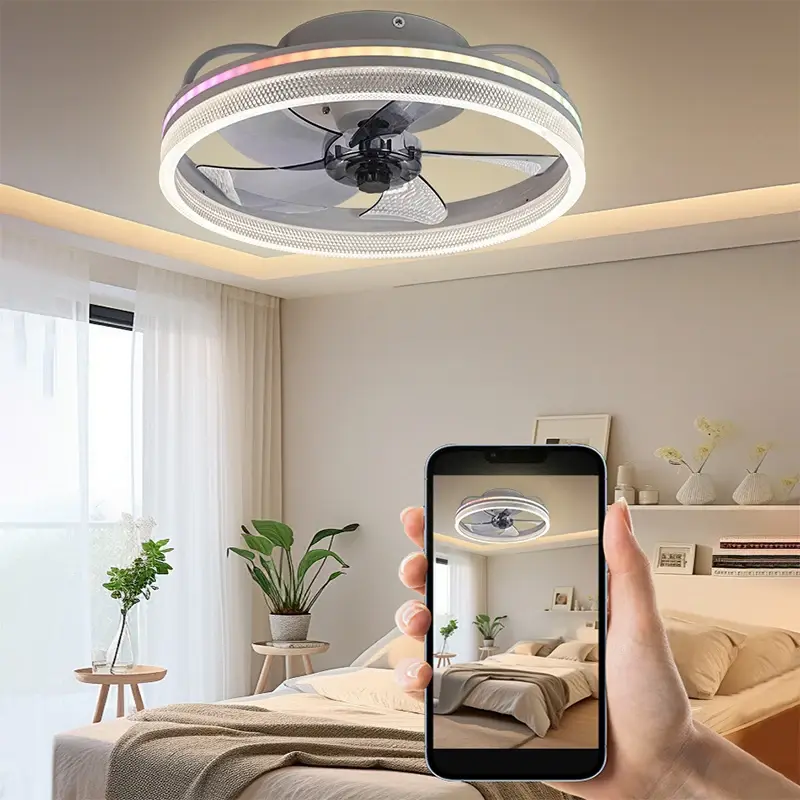 Nordic Modern With Lights, Remote Control, Remote Dimming Fan Light, LED Ceiling Fan, Living Room, Bedroom, Indoor Lighting