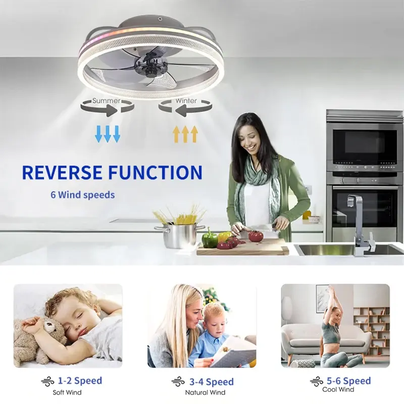 Nordic Modern With Lights, Remote Control, Remote Dimming Fan Light, LED Ceiling Fan, Living Room, Bedroom, Indoor Lighting