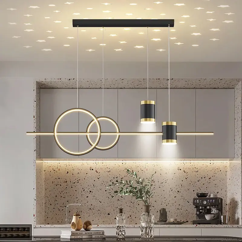 Restaurant Lights, Starry Sky, Light Luxury Ceiling Lights, Modern, Simple, Creative, Personalized Art, Long Bar Dining Table LE
