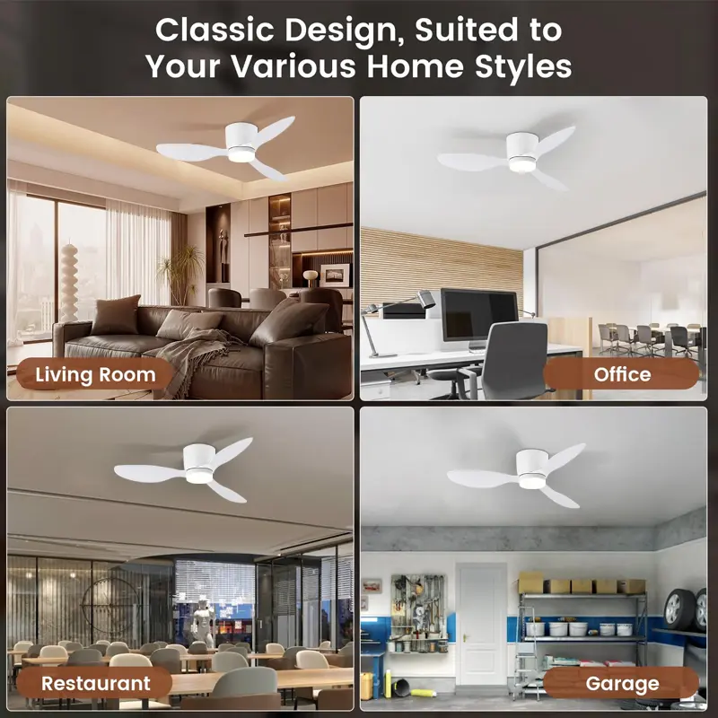 LED Ceiling Mounted Living Room Fan Light, Dining Room Decorative Ceiling Fan, 6-speed Wind Speed, Household Electric Fan Light