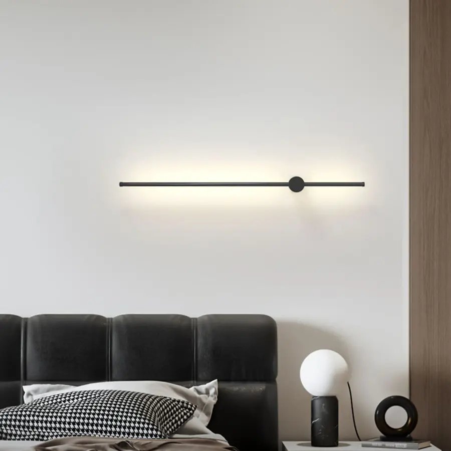 LED black/gold minimalist long strip wall lamp background wall/living room/guest room/decorative warm light 3000K 110V-220V