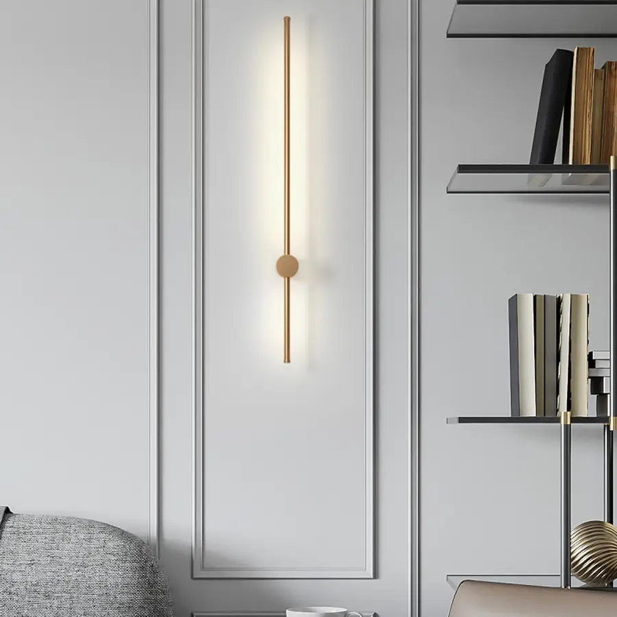 LED black/gold minimalist long strip wall lamp background wall/living room/guest room/decorative warm light 3000K 110V-220V