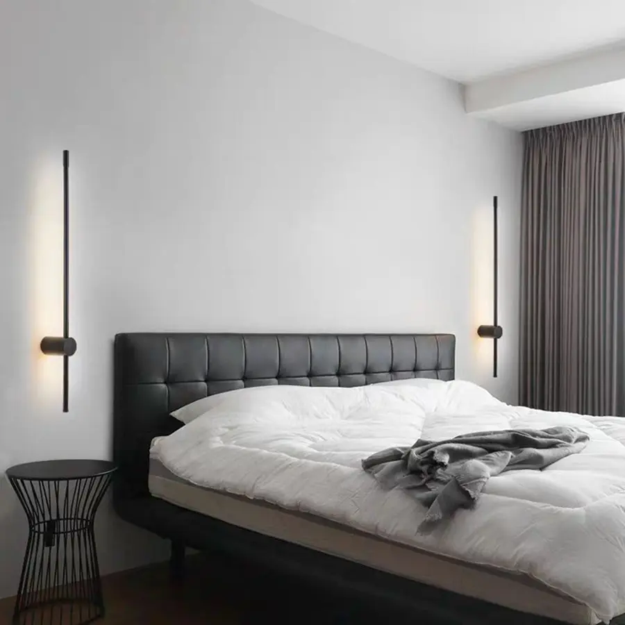 LED black/gold minimalist long strip wall lamp background wall/living room/guest room/decorative warm light 3000K 110V-220V