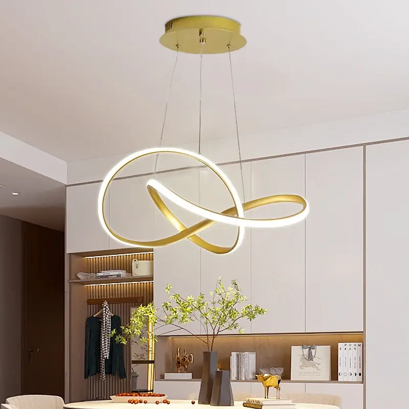 Personalized and Creative Three Leaf Clover Nordic Modern Minimalist Restaurant Dining Table LED Home Lighting Pendant Light