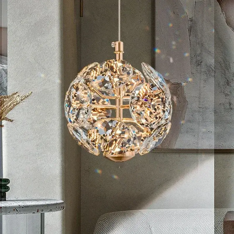 LED Imitation Crystal Headboard Pendant Lamp, Modern Creative Restaurant, Dining Room, Bedroom Hanging Line Lamp Indoor Lighting