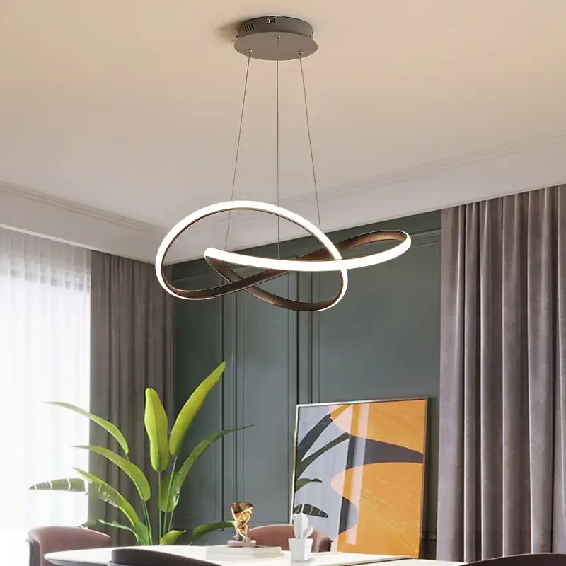 Personalized and Creative Three Leaf Clover Nordic Modern Minimalist Restaurant Dining Table LED Home Lighting Pendant Light