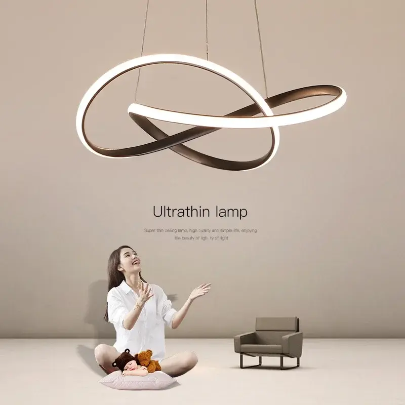 Personalized and Creative Three Leaf Clover Nordic Modern Minimalist Restaurant Dining Table LED Home Lighting Pendant Light
