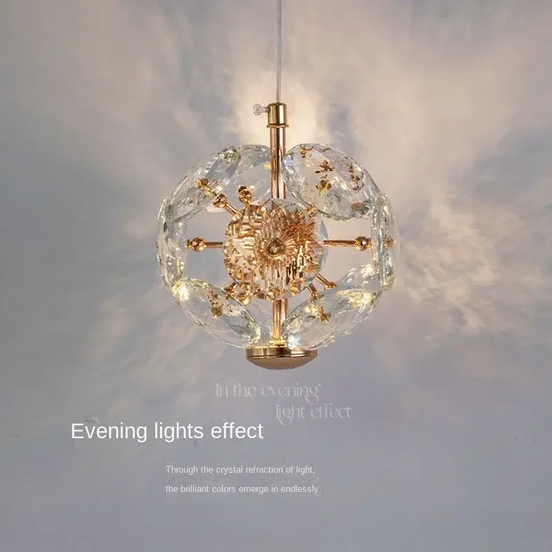 LED Imitation Crystal Headboard Pendant Lamp, Modern Creative Restaurant, Dining Room, Bedroom Hanging Line Lamp Indoor Lighting