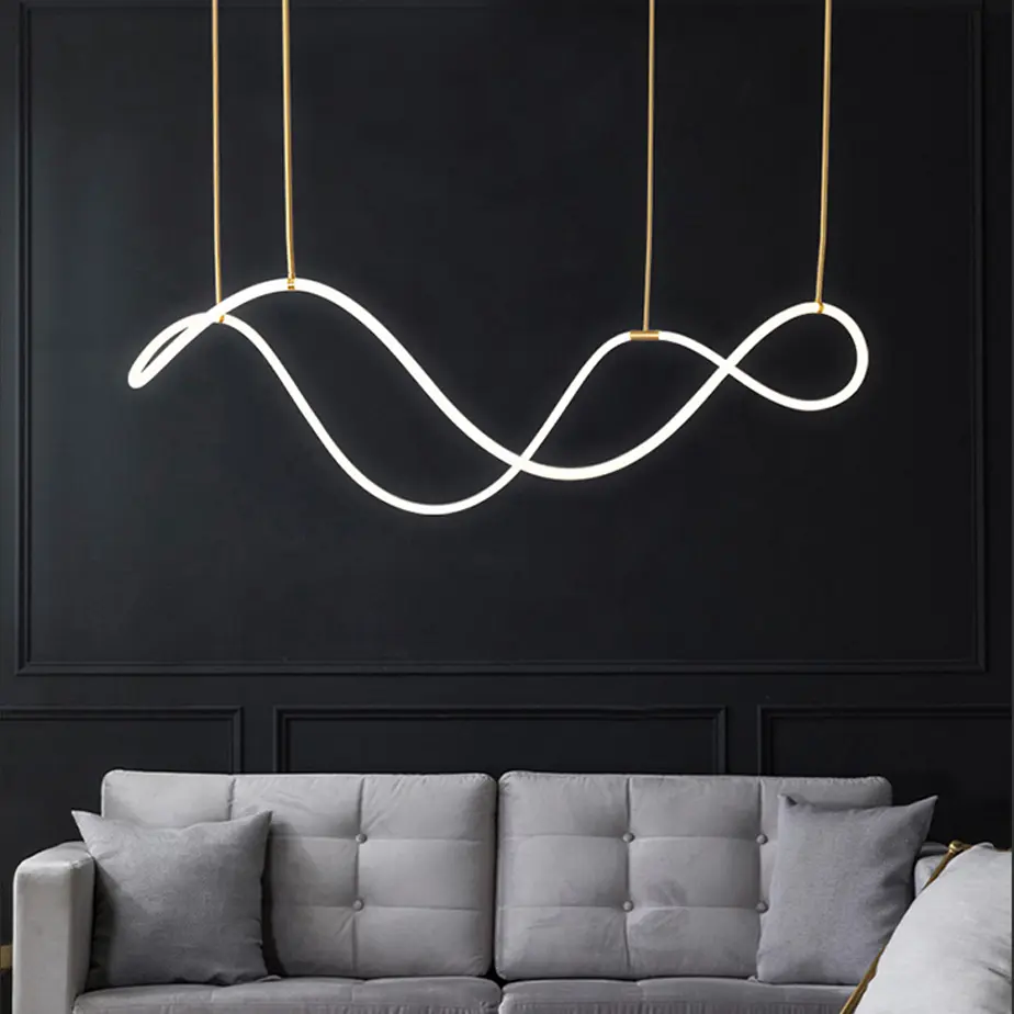 LED White decoration Strip Strip chandelier gold luxury postmodern lighting minimalist For living room loft designer chandelier